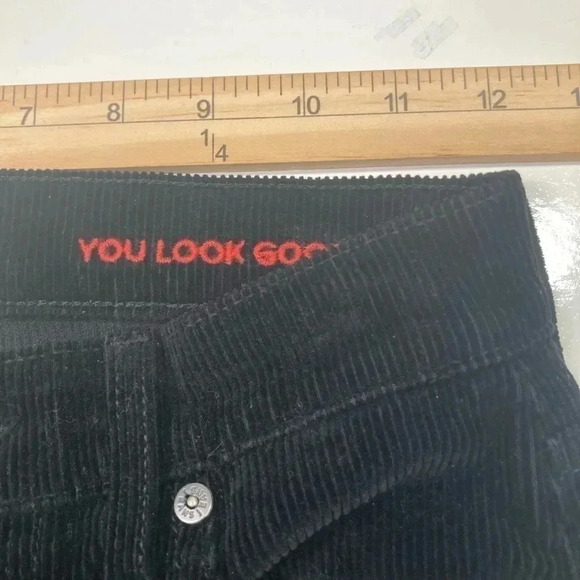 Alice Olivia Pants Black Corduroy Jeans Strait Legs Women Size 24 - Picture 8 of 11
